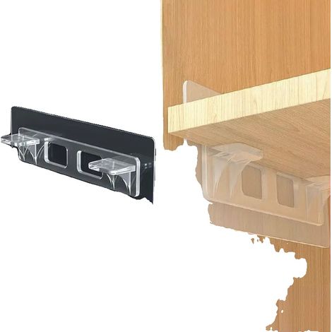 Supports d'étagère auto-adhésifs, 10 pièces, installation facile, Double Support, 10Pcs (1/2)