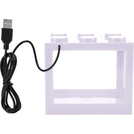 Lampe LED USB Mini Aquarium Décorative pour Bureau - Décoration de Table à Thé et Aquarium (Blanc) (1/5)