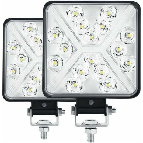 FENOPLASTICAPair 4” Phare de Travail LED Tracteur 300W 12000LM 6000K Phare LED 4x4 IP67 Feux Additionnels LED Moto Carré 8D Lentille Extrêmement Haute Luminosité pour Tracteur SUV Camion Garage Jardin (1/2)