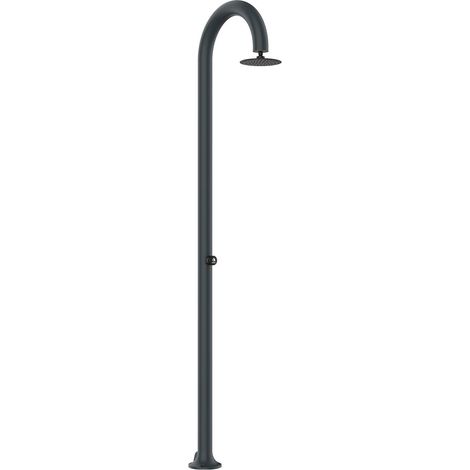 Sined Luna Timer Grigia Doccia In Alluminio Doppio Attacco Acqua Fredda Laterale o Inferiore Doccia Acqua Fredda Su Unico Tubo Interno Temporizzata Con Soffione e Miscelatore Tondo Grigio