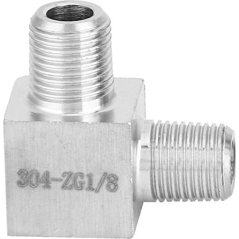 BSPT-Rohrverbinder, Außengewinde auf Außengewinde, 90°-Winkel, Edelstahl 304, 1/8 Zoll