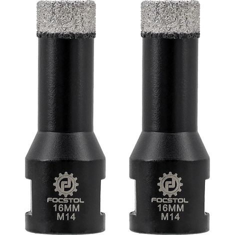 Foret Diamant - 2 pièces 16mm Scie Cloche Diamant Brasée Sous Vide pour Porcelaine Carrelage Céramique Marbre Granit Quartz M14 Filetage (1/5)