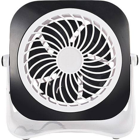 Mini ventilador de escritorio, funcionamiento silencioso, dos velocidades, 3 vatios, dimensiones: 150 x 85 x 150 mm. (blanco, 1 unidad) (1/5)