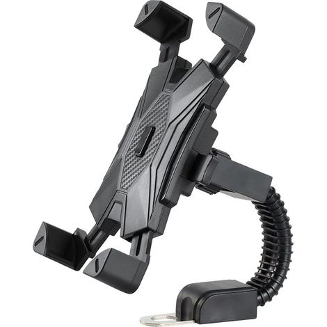 Soporte para teléfono de motocicleta - Soporte para teléfono de bicicleta - Soporte para smartphone de bicicleta (Color: Negro)