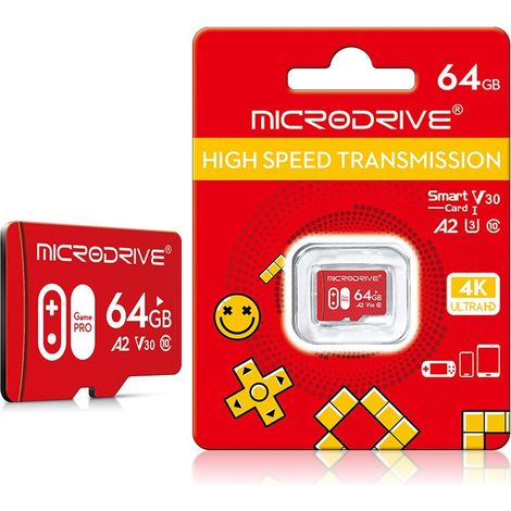 Carte micro 64Go- Convient aux caméras de surveillance, aux enregistreurs de conduite, aux téléphones portables et aux tablettes (1/5)