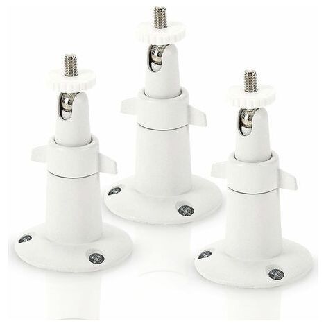 Support mural en métal pour caméras de sécurité intelligentes Arlo – Support réglable en aluminium intérieur/extérieur pour caméras Arlo et autres modèles compatibles (paquet de 3, blanc) (1/5)