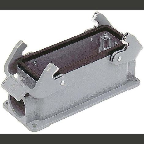 [NEUWERTIG] B-Ware Harting Sockelgehäuse Gehäuse Unterteil Steckverbinder grau seitlich IP65 (1/2)