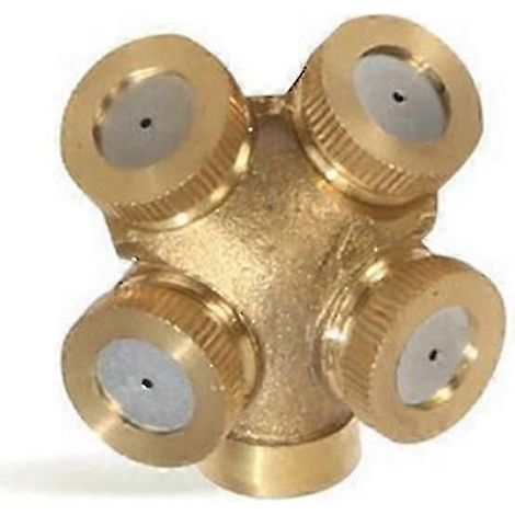 4 Holes Professional Misting Nozzle Brass Spray Fogger Nozzles Garden Sprinklers Water Hose Connector Connector For (1/4)
