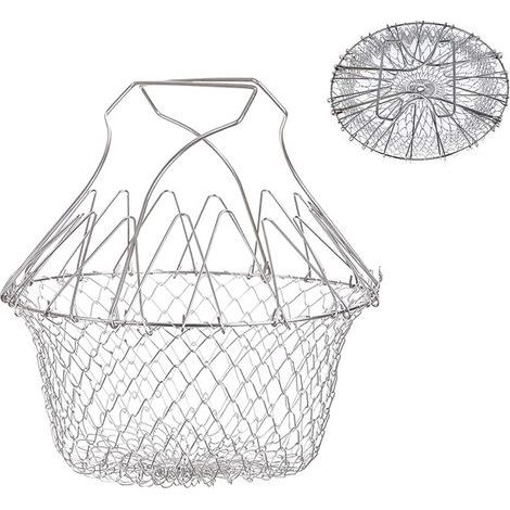 Panier à Frire, Panier a Salade Tamis Cuisine Inoxydable Fry Extensible Chef Panier Cuisine (1/5)