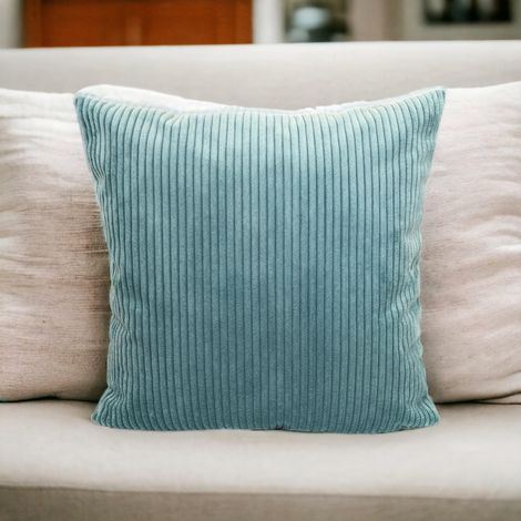 Funda de almohada decorativa de rayas turquesas 60x60 cm (1/5)