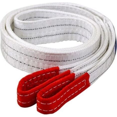 Industrial lifting belt 2 tonnes × 1 meter – wear-resistant white flat webbing for trailers, slings and loads