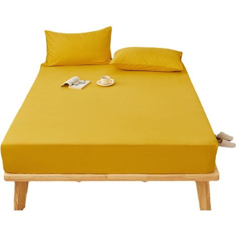 Ingwergelb, 137 x 190 + 35 cm – Tagesdecke, Matratzenschoner (1/4)