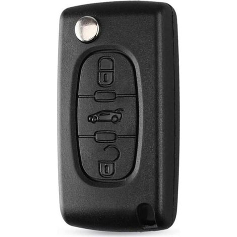 2 pcs Coque clé, 3 boutons, compatible Peugeot 207 308 407, Citroën C3 C4 C5, CE0 Label (1/3)