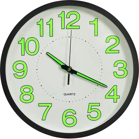 Horloge murale lumineuse Noir 30 cm (1/5)