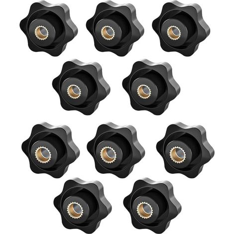 Bouton de Serrage M6, Ecrou Étoile, Écrou De Serrage M8, Bouton de Serrage à Filetage Moleté, Étoile Tête Écrous De Serrage Bouton, pour les Mécaniques,L'industrie,Mobilier,Équipements,10 Pack