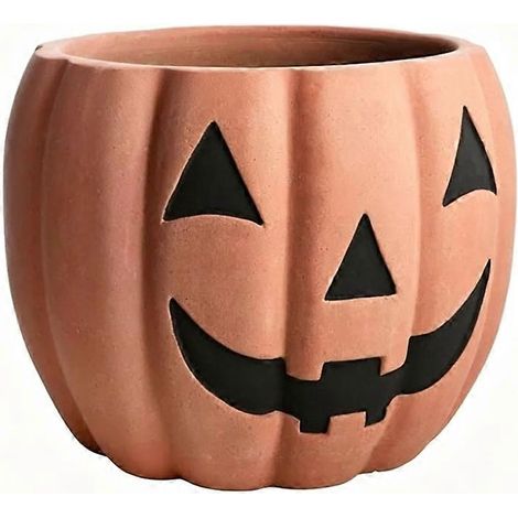 Pot à succulentes citrouille de dessin animé, jardinière décorative d'Halloween pour petites plantes (1/4)