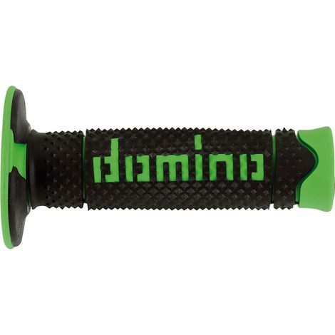 Manopole fuoristrada Domino a due componenti, nere/verdi