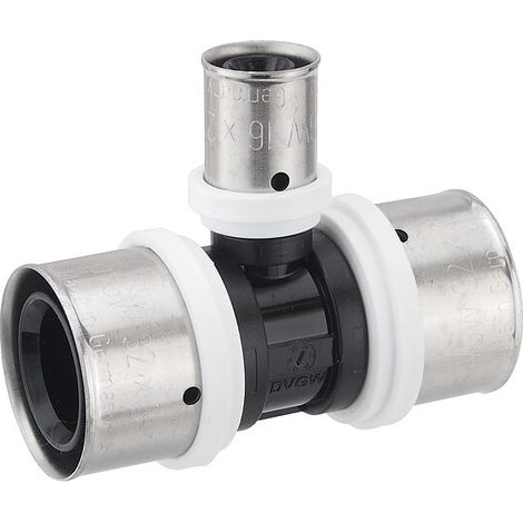 Pressfitting-T-Stück PPSU - Mittelabgang reduziert - 32 x 3,0 - 16 x 2,0 - 32 x 3,0 mm für MV-Rohr