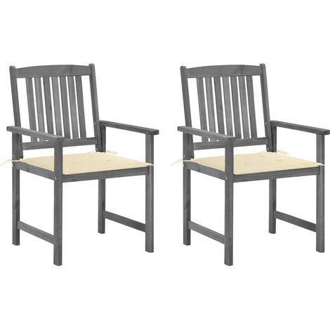 Chaises de metteur en scène avec coussins 2 pcs Gris Acacia (1/5)