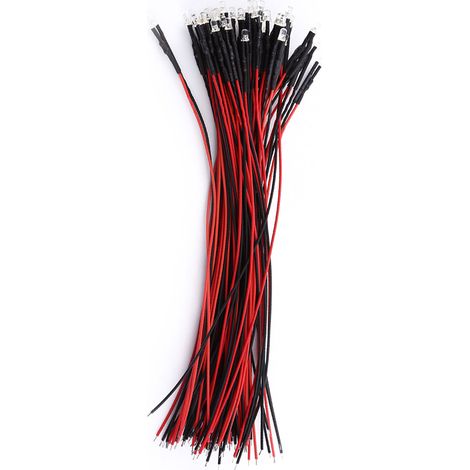 12V LEDs mit Kabel, transparent und immer eingeschaltet, Packung mit 50 Stück. (1/5)