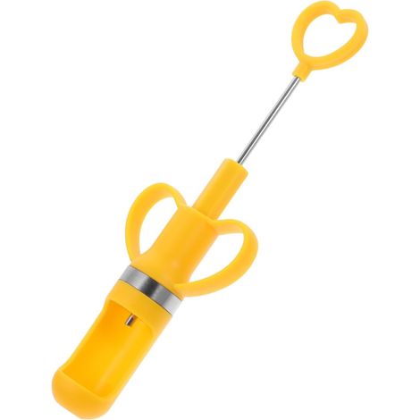 Dénoyauteur manuel portable en PP jaune, outil rotatif multifonction facile à utiliser pour retirer rapidement les noyaux. (1/5)