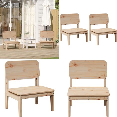 vidaXL Chaises de jardin lot de 2 60x52,5x72 cm bois massif de pin (1/5)
