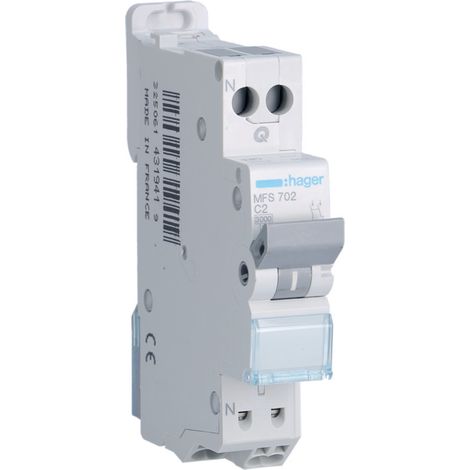 Interruptor Hager 2 amperios Tipo C 230 voltios