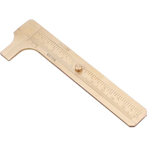 Pied à coulisse en laiton à double échelle, règle de mesure pour bijoux, outil de mesure 0-100 mm (1/5)