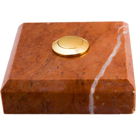 Sonnette Chaves filaire marbre rouge bouton laiton