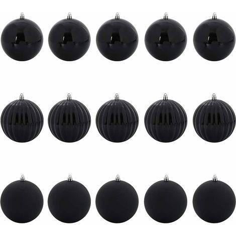 Ensemble de Boules de Noël 15 pcs Noir Plastique CFW466788 (1/5)