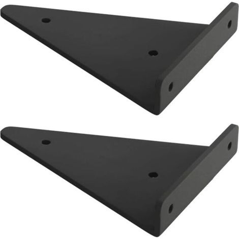 Supporto per mensole triangolare in metallo, staffe invisibili per mensole a muro, per camera da letto, soggiorno, bagno, fai-da-te e decorazione, 2 pezzi (23x17 cm/9.1x6.7 pollici, nero) (1/5)