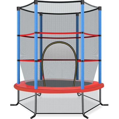 Cama elástica de jardín de 109 cm de diámetro con red de seguridad La cama elástica soporta hasta 135 kg para niños a partir de 3 años, azul marino