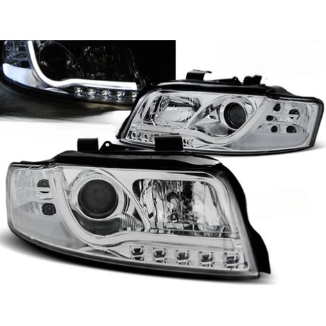 Paire de feux phares Audi A4 B6 de 2000 a 2004 led LTI chrome-27361025 (1/2)