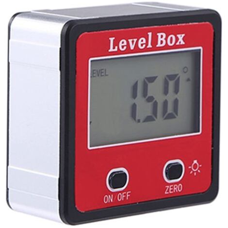 Rapporteur d'angle LCD Numérique Inclinomètre 4-90°,Mesureur d'Angle Electronique Rouge de Haute Précision pour Menuiserie, Bâtiment, Automobile (1/5)
