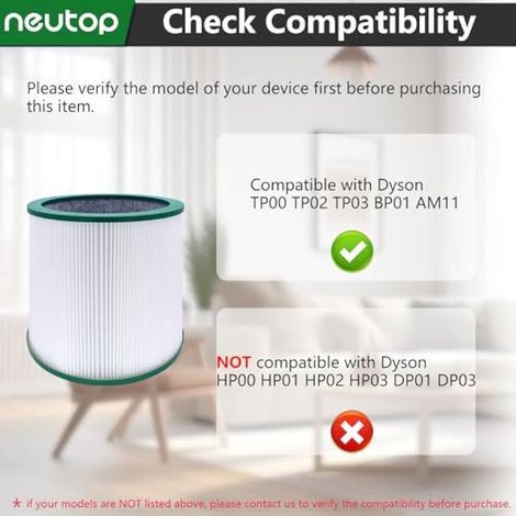 Filtre HEPA compatible avec purificateur d'air Dyson AM11, TP00, TP01, TP02, TP03 Pure Cool Link Tower (type standard) (1/5)