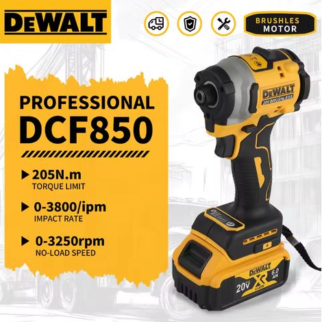 DEWALT DCF850 Visseuse à chocs 18V Brushless 205Nm, corps seul, compatible batteries DEWALT 18V (1/5)