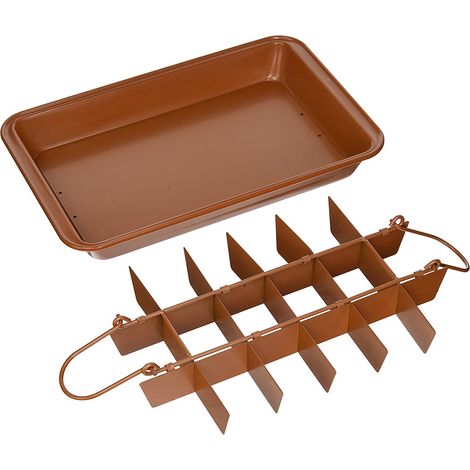 Antihaftbeschichtete Brownieform mit integrierter Reibe, Backutensil aus Metall, rechteckige Form (1/4)
