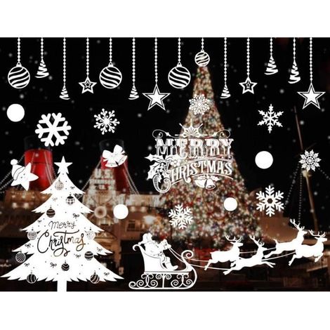 Autocollant de fenêtre Noël - ZGEER - Flocon de neige - PVC écologique - Décoration festive - Non toxique-Ywey (1/4)