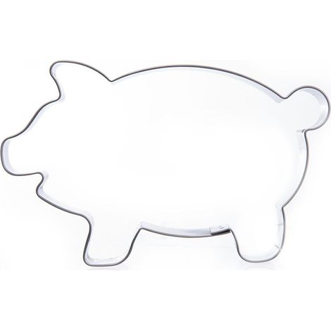 Cortador de galletas de acero con forma de cerdito, 7 cm