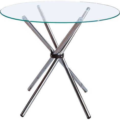 Table à Manger en Verre Transparent + Jambes Finition Chromée (1/5)