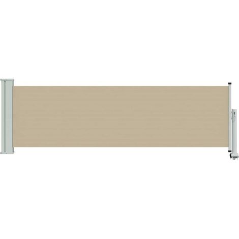 Auvent latéral 80 x 300 cm 100% polyester fer acier - Auvent de terrasse protection solaire jardin extérieur résistant (1/5)