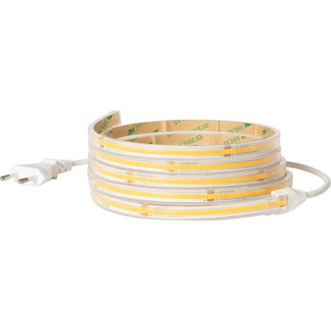 LED-Streifen Dimmbar 220V COB Selbstgleichrichtend 560 LED/m 14W/m 1250lm/m Breite 10mm Schnitt 10cm IP65 nach Maß 2200K Superwarm 5 m