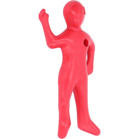 Porte-stylo rouge en forme humaine, porte-crayons en plastique amusant, ornement de bureau pour la décoration de la maison et du bureau (1/5)