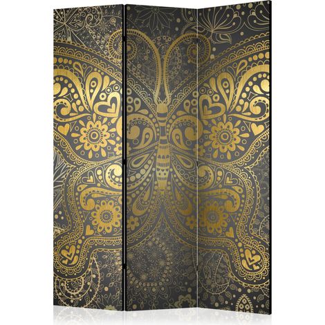 Paravento - Golden Butterfly [Room Dividers] - 135x172 (1/4)