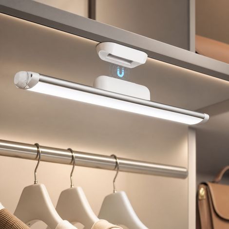 Wiederaufladbare magnetische LED-Lampe mit USB-C-Anschluss, 60 LEDs, 3 Farbtemperaturen, einstellbar, für Küchenschränke, zum Lesen, kabellos (1/4)