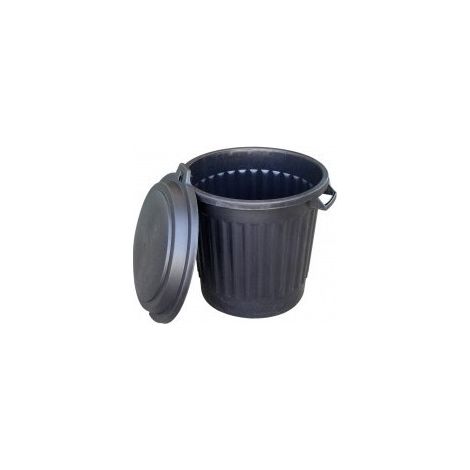 Outifrance – Poubelle d'extérieur 80 L en polypropylène incassable – Couvercle verrouillable – Poignées pour transport facile – Hauteur 600 mm (1/3)