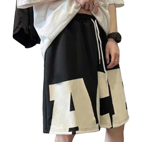 Short Large Homme En Polyester Coupe Droite Pour Sport Et Loisirs D Été Avec Poches Latérales Taille L (1/5)