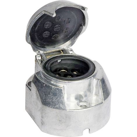 HP Autozubehör 28431 Anhänger-Steckdose [Steckdose 7polig - Stecker 7polig] Aluminium