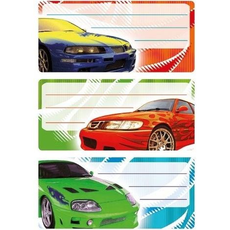 Pegatinas escolares - Coches 9 piezas