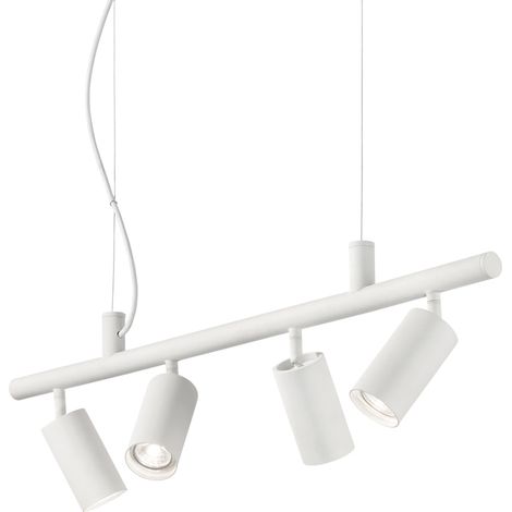 Lampadario Moderna Dynamite Metallo Bianco 4 Luci Gu10 7W 3000K Luce Calda (1/2)